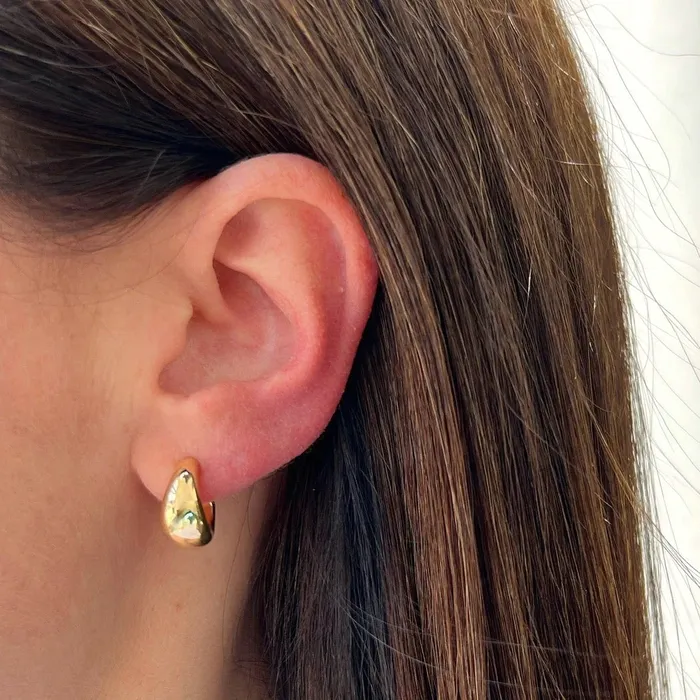 Earrings Gold Jumbo Dome Hoop Earrings ef collection