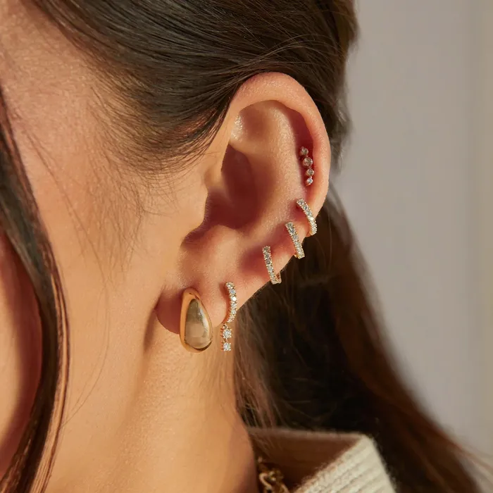 Earrings Gold Jumbo Dome Hoop Earrings ef collection