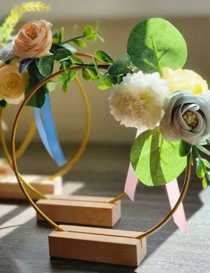 Earrings Golden Hoop with Wooden Stand for Resin Decor Resinarthub