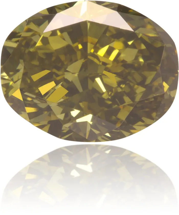 Earrings Langerman Diamonds Natural Green Diamond Oval 090 ct Polished