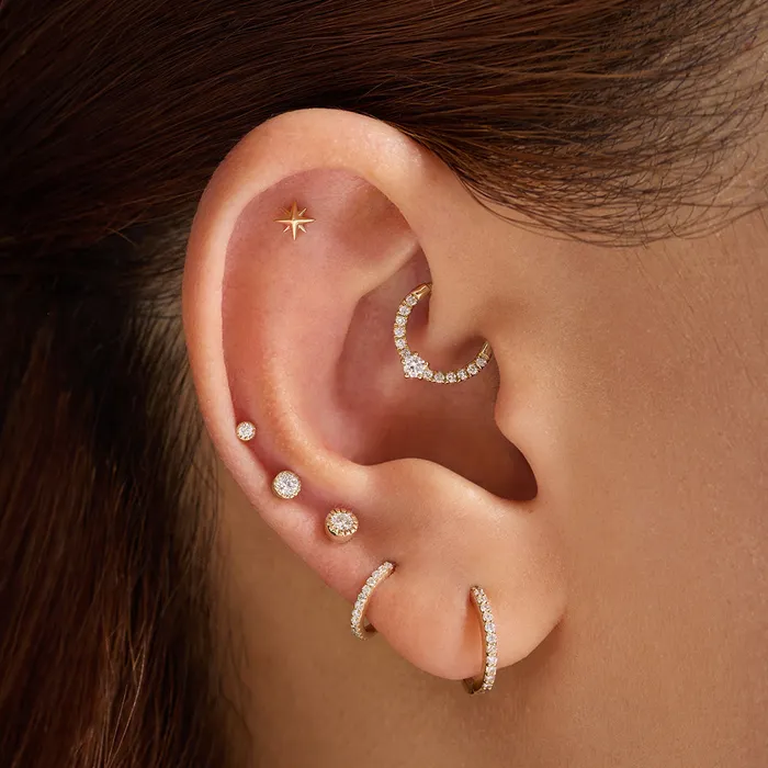 Earrings MEREDITH Starburst Threadless Flatback Earring AURELIE GI
