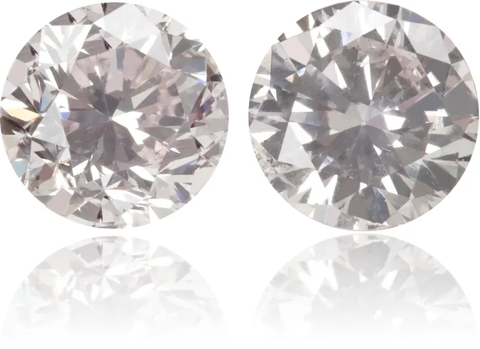 Earrings Natural Pink Diamond Round 090 ct set Langerman Diamonds
