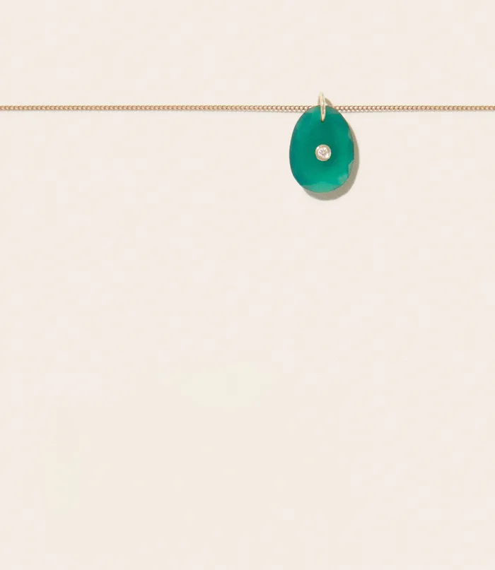 Earrings Orso Green Onyx Pascale Monvoisin