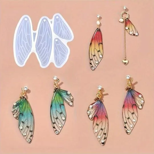 Earrings Resinarthub Butterfly Wing Shaped Earring Silicone Mold for Resin Art