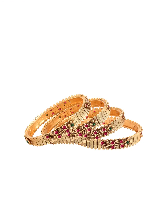 Earrings Yellow Chimes Bangles for Women Girls Womens Golden Traditional Bangles Set Ethnic Gold Plated 2 4 Pcs Bangles Hand Accessories for Women Birthday Anniversary Gift for Wife BG 19 26 Yellow Chimes