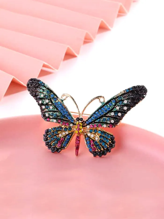 Earrings Yellow Chimes Brooch for Women Blue Butterfly Shaped Brooch Fashionable Brooch for Girls and Women Yellow Chimes