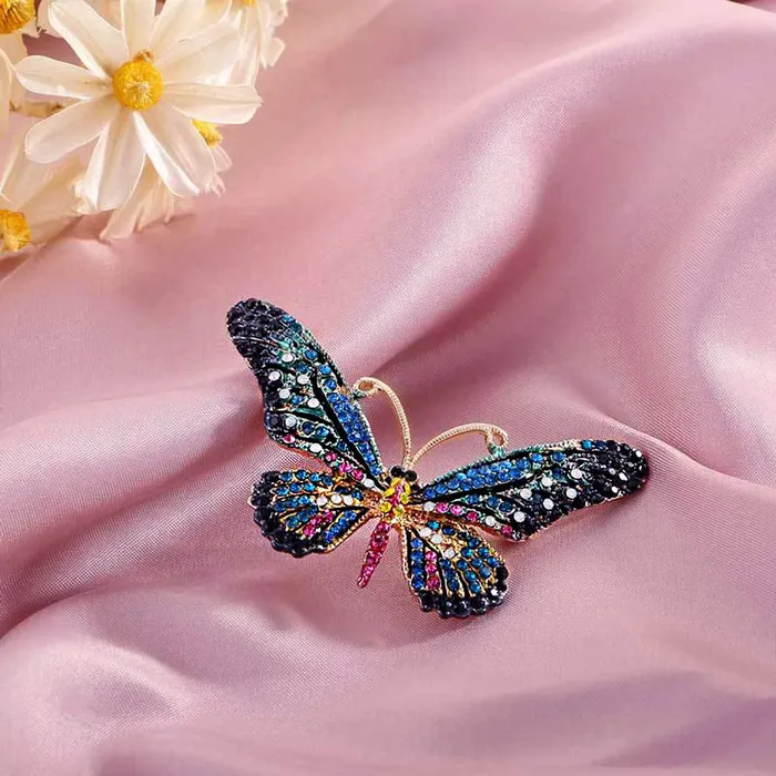 Earrings Yellow Chimes Brooch for Women Blue Butterfly Shaped Brooch Fashionable Brooch for Girls and Women Yellow Chimes