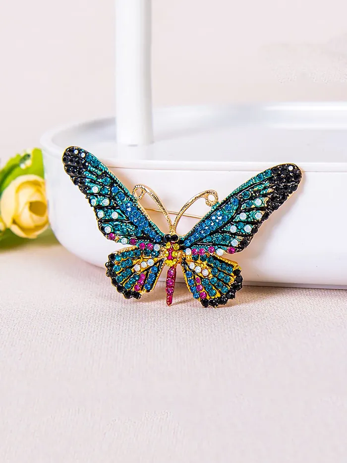 Earrings Yellow Chimes Brooch for Women Blue Butterfly Shaped Brooch Fashionable Brooch for Girls and Women Yellow Chimes