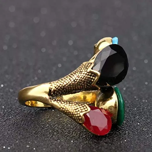 Earrings Yellow Chimes Classic Design Colorful Crysatl Floral Bud Gold Plated Stylish Rings for Women and Girls Yellow Chimes