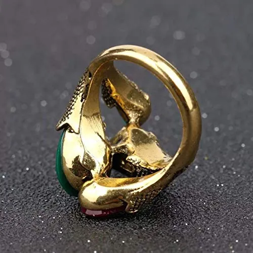 Earrings Yellow Chimes Classic Design Colorful Crysatl Floral Bud Gold Plated Stylish Rings for Women and Girls Yellow Chimes