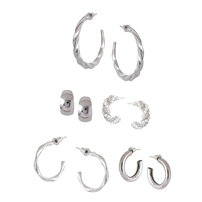 Earrings Yellow Chimes Earrings for Women and Girls Silver Hoops Earrings Combo Silver Toned 5 Pairs Combo Silver Hoop Earrings for Women Birthday Gift for girls and women Anniversary Gift for Wife Yellow Chimes Earrings Yellow Chimes Earrings for Women and Girls Silver Hoops Earrings Combo Silver Toned 5 Pairs Combo Silver Hoop Earrings for Women Birthday Gift for girls and women Anniversary Gift for Wife Yellow Chimes