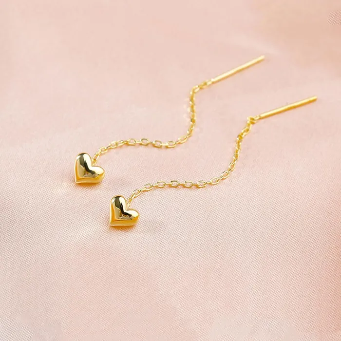 Earrings Yellow Chimes Kairangi Threader Earrings for Women Gold Plated Heart Shaped Long Chain Threader Earrings For Women and Girls Earrings Yellow Chimes Kairangi Threader Earrings for Women Gold Plated Heart Shaped Long Chain Threader Earrings For Women and Girls
