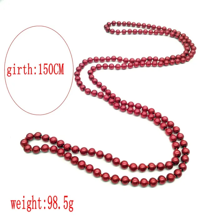 Earrings Yellow Chimes Latest Fashion Pearl Multilayer Long Necklace for Women Girls Red Yellow Chimes