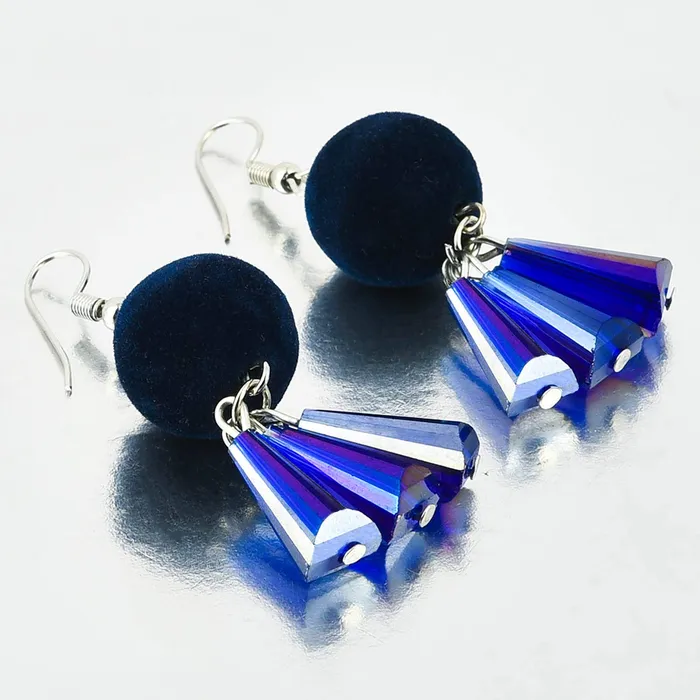 Earrings Yellow Chimes PomPom Style Purple Tassel Earring for Women Girls Yellow Chimes
