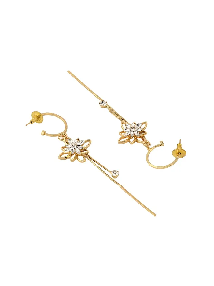 Earrings Yellow Chimes Yellow Chimes Earrings for Women and Girls Floral Designed Dangler Gold Tone Long Dangler Earrings Birthday Gift for girls and women Anniversary Gift for Wife