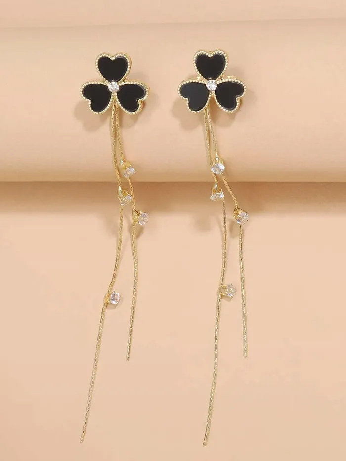 Earrings Yellow Chimes Yellow Chimes Earrings For Women Gold Tone Twisted Wire Flower Stud Dangle Earrings For Women and Girls