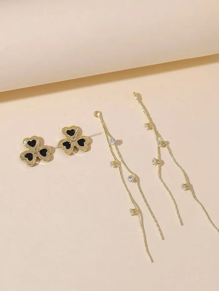 Earrings Yellow Chimes Yellow Chimes Earrings For Women Gold Tone Twisted Wire Flower Stud Dangle Earrings For Women and Girls