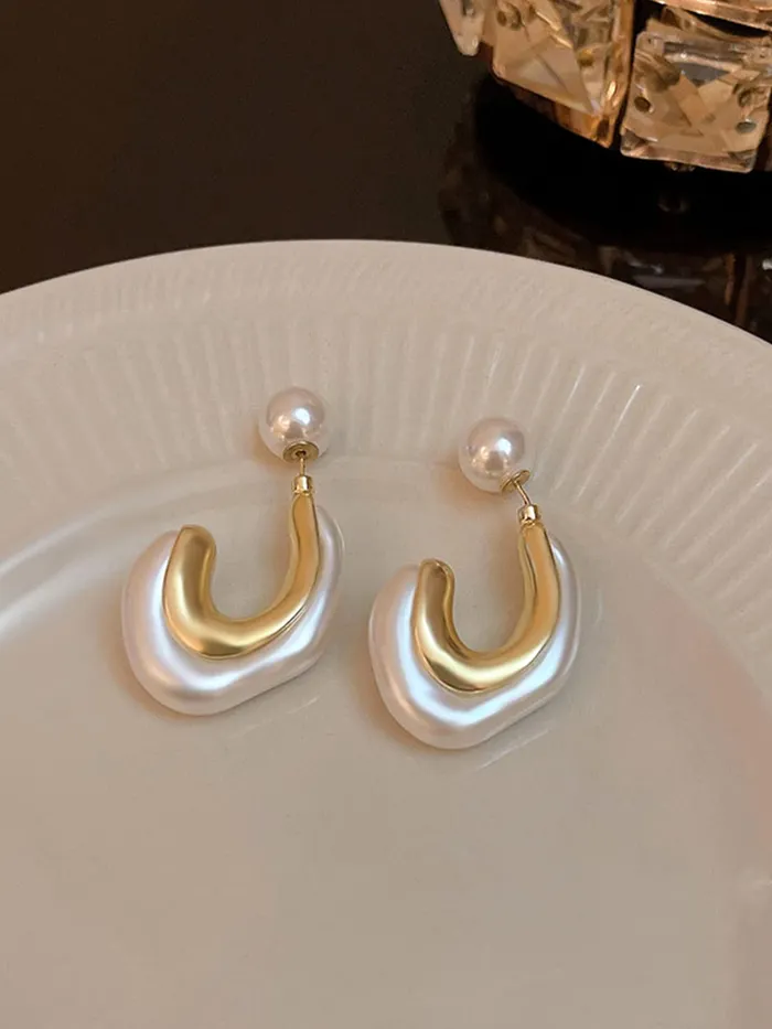Earrings Yellow Chimes Yellow Chimes Earrings For Women Gold Toned Half Moon Shape Bali Clip On Hoop Earrings For Women and Girls