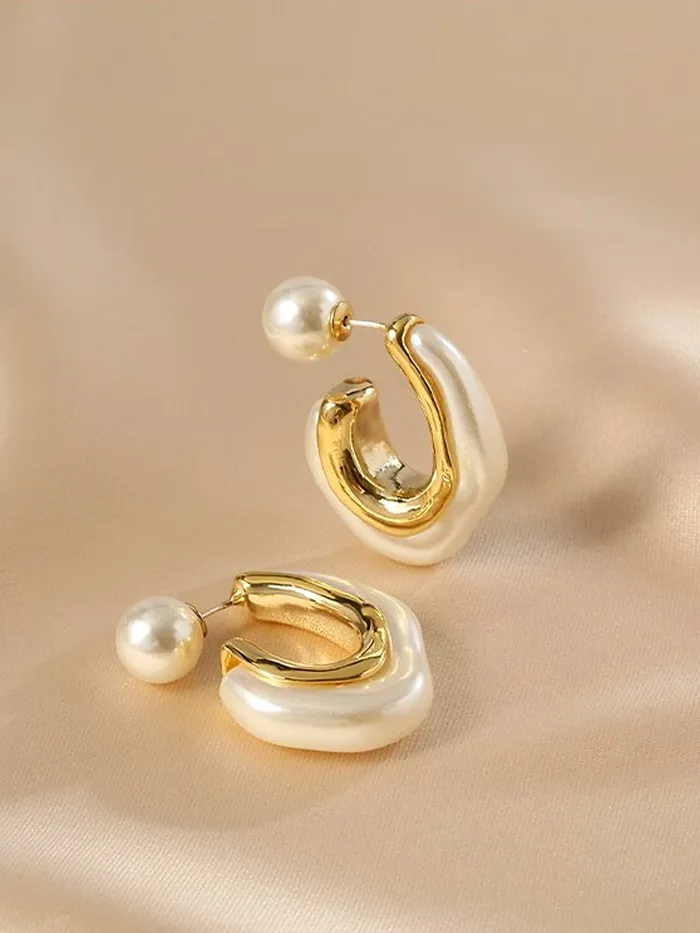 Earrings Yellow Chimes Yellow Chimes Earrings For Women Gold Toned Half Moon Shape Bali Clip On Hoop Earrings For Women and Girls