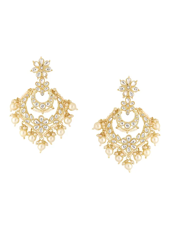 Earrings Yellow Chimes Yellow Chimes Earrings for Women Gold Toned Kundan Studded Pearl Drop Chandbali Designed Drop Earrings for Women and Girls Earrings Yellow Chimes Yellow Chimes Earrings for Women Gold Toned Kundan Studded Pearl Drop Chandbali Designed Drop Earrings for Women and Girls