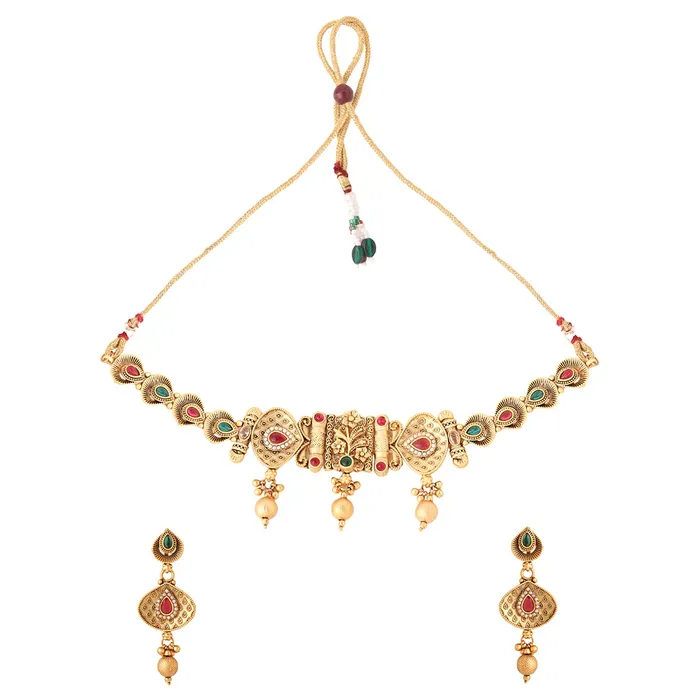 Earrings Yellow Chimes Yellow Chimes Jewellery Set for Women and Girls Bridal Jewellery Set for Wedding Gold Plated Choker Necklace Set Birthday Gift for girls and women Anniversary Gift for Wife Earrings Yellow Chimes Yellow Chimes Jewellery Set for Women and Girls Bridal Jewellery Set for Wedding Gold Plated Choker Necklace Set Birthday Gift for girls and women Anniversary Gift for Wife