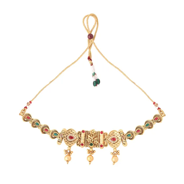 Earrings Yellow Chimes Yellow Chimes Jewellery Set for Women and Girls Bridal Jewellery Set for Wedding Gold Plated Choker Necklace Set Birthday Gift for girls and women Anniversary Gift for Wife