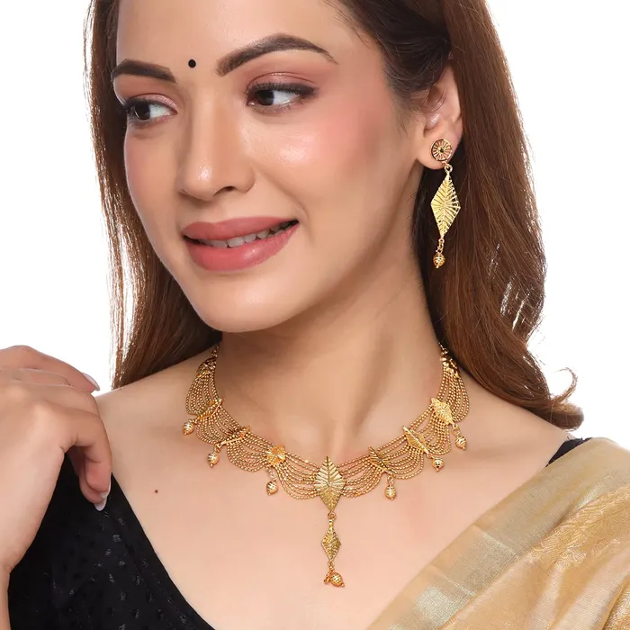 Earrings Yellow Chimes Yellow Chimes Jewellery Set for Women and Girls Gold Jewellery Set for Women Gold Plated Necklace Set Mutilayer Jewellery Set Birthday Gift for girls and women Anniversary Gift for Wife