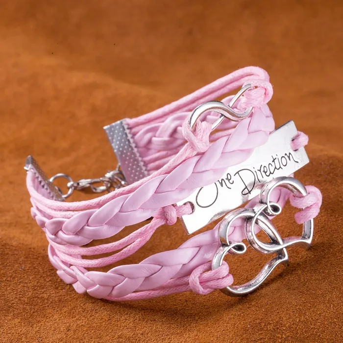 Earrings Yellow Chimes Yellow Chimes Moxie Collection One Direction Heart Theme Casual Leather Wrap Bracelet for Girls and Woman