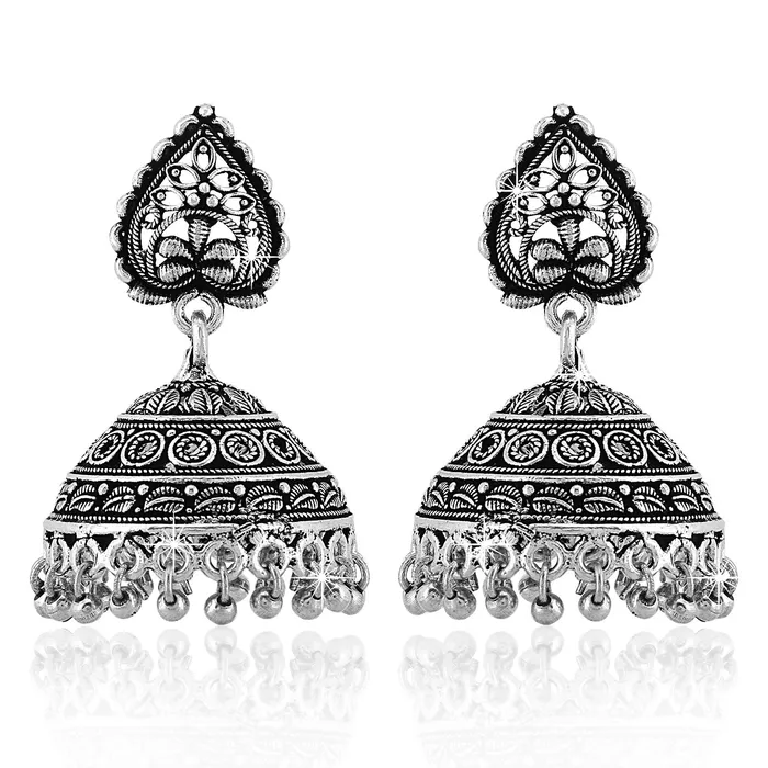 Earrings Yellow Chimes Yellow Chimes Oxidised Jhumka Earrings for Women Silver Oxidised Earrings Afghani Style Traditional JhumkaJhumki Earrings for Women and Girls Earrings Yellow Chimes Yellow Chimes Oxidised Jhumka Earrings for Women Silver Oxidised Earrings Afghani Style Traditional JhumkaJhumki Earrings for Women and Girls