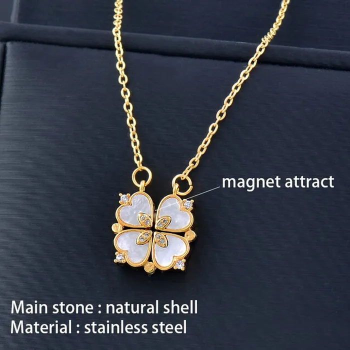 Earrings Yellow Chimes Yellow Chimes Pendant for Women and Girls Crystal Heart Necklace for Women Gold Plated Joining Heart Pendant for Girls Clover Necklace Birthday Gifts For Women Valentine Gift for Girls