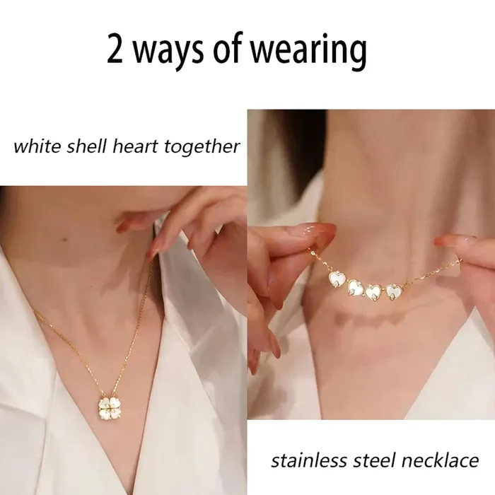 Earrings Yellow Chimes Yellow Chimes Pendant for Women and Girls Crystal Heart Necklace for Women Gold Plated Joining Heart Pendant for Girls Clover Necklace Birthday Gifts For Women Valentine Gift for Girls