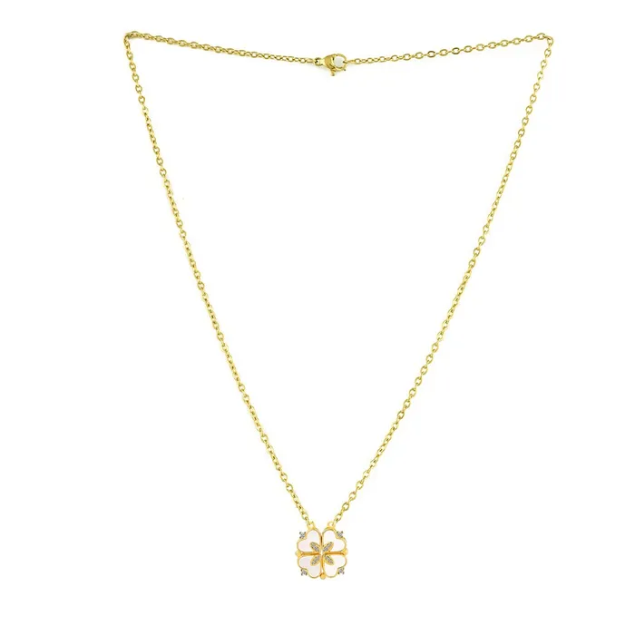 Earrings Yellow Chimes Yellow Chimes Pendant for Women and Girls Crystal Heart Necklace for Women Gold Plated Joining Heart Pendant for Girls Clover Necklace Birthday Gifts For Women Valentine Gift for Girls