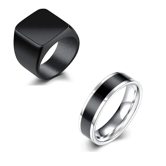 Earrings Yellow Chimes Yellow Chimes Rings for Men Combo of 2 PCS Ring Rock Cool Casual Sport Noble Black Band Stainless Steel Rings for Men and Boys Earrings Yellow Chimes Yellow Chimes Rings for Men Combo of 2 PCS Ring Rock Cool Casual Sport Noble Black Band Stainless Steel Rings for Men and Boys