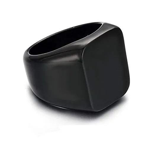 Earrings Yellow Chimes Yellow Chimes Rings for Men Combo of 2 PCS Ring Rock Cool Casual Sport Noble Black Band Stainless Steel Rings for Men and Boys