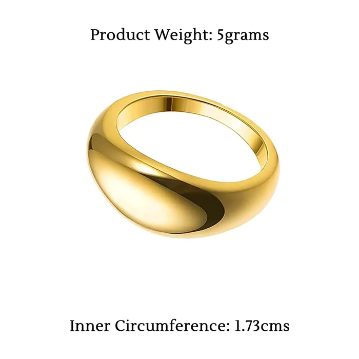 Earrings Yellow Chimes Yellow Chimes Rings for Women and Girls Fashion Band Style Rings Stainless Steel Gold Plated Finger Ring for Women Birthday Gift For Girls Women Anniversary Gift for Wife