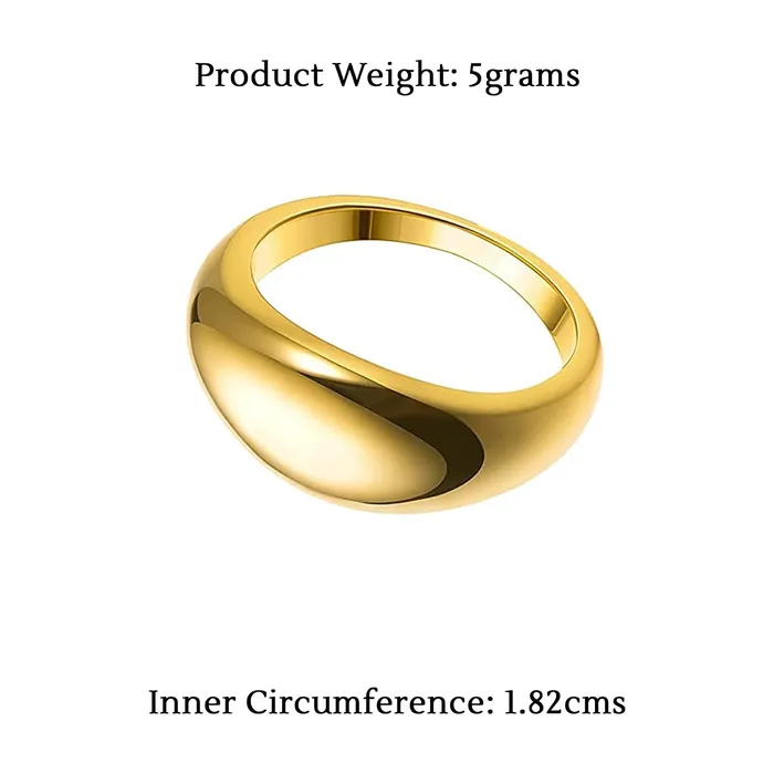 Earrings Yellow Chimes Yellow Chimes Rings for Women and Girls Fashion Band Style Rings Stainless Steel Gold Plated Finger Ring for Women Birthday Gift For Girls Women Anniversary Gift for Wife