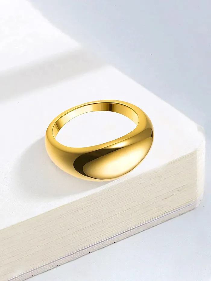 Earrings Yellow Chimes Yellow Chimes Rings for Women and Girls Fashion Band Style Rings Stainless Steel Gold Plated Finger Ring for Women Birthday Gift For Girls Women Anniversary Gift for Wife