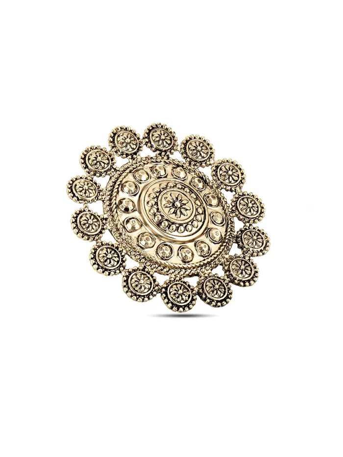 Earrings Yellow Chimes Yellow Chimes Rings for Women Artistic Crafted Oxidised Gold Plated Traditional Adjustable Rings for Women and Girls
