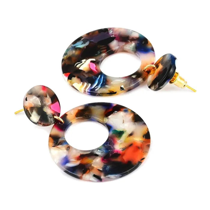 Earrings Yellow Chimes Yellow Chimes Shiny Hoops Multicolor Drop Earring for Women Girls