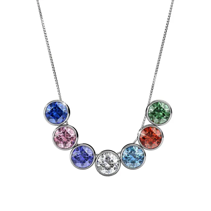 Earrings Yellow Chimes YELLOW CHIMES Swarovski Elements 7 Days Pendant Set with 18K White Gold Plating for Women 