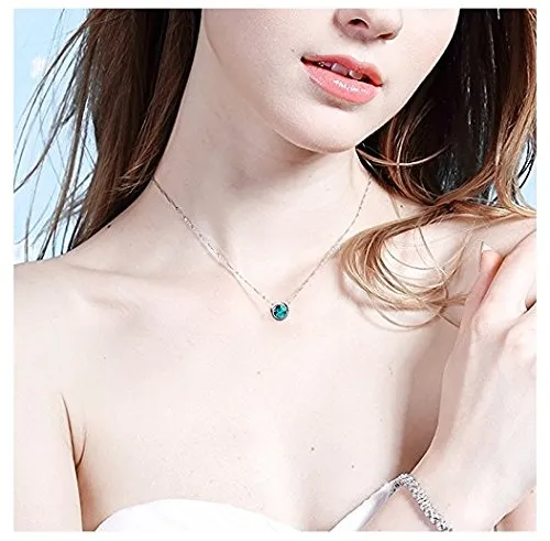 Earrings Yellow Chimes YELLOW CHIMES Swarovski Elements 7 Days Pendant Set with 18K White Gold Plating for Women 