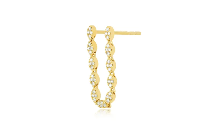 ef collection Earrings Single Pav Diamond Marquise Double Stud Earring
