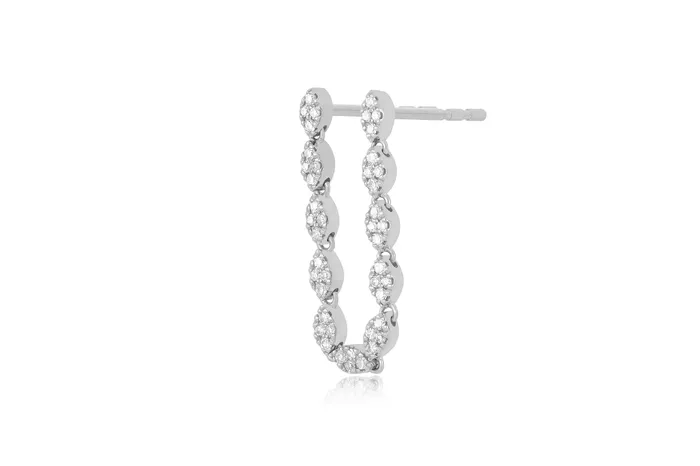 ef collection Earrings Single Pav Diamond Marquise Double Stud Earring ef collection Earrings Single Pav Diamond Marquise Double Stud Earring