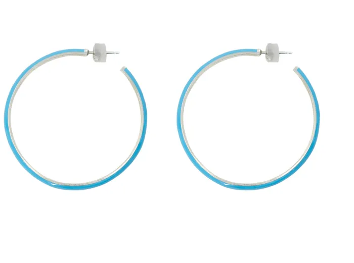 Fry Powers Earrings The Large Enamel Hoop Earrings