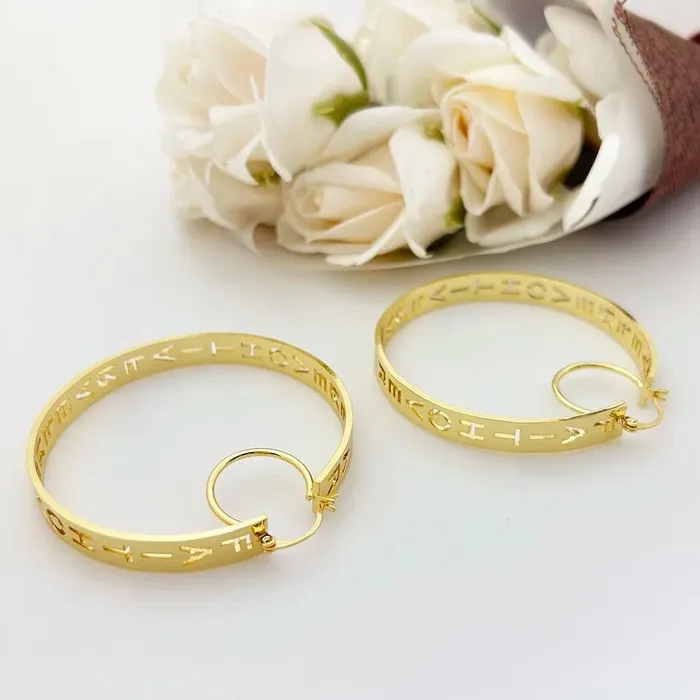 Get Signatured Earrings Hollow Hoop Name Earrings