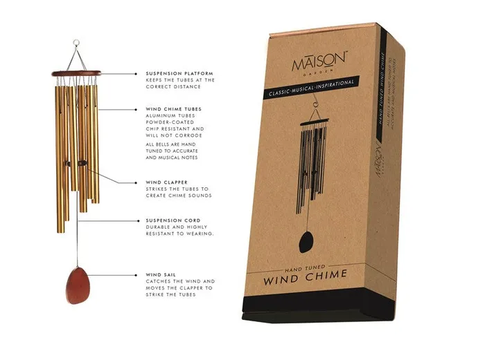 Gift Craft Earrings Hand Tuned Wind Chime Walnut
