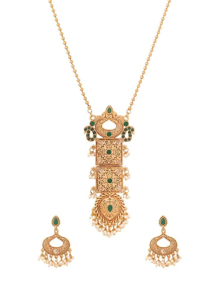 Gold Plated Long Necklace Set for Women Traditional Jewelry 586cm Elegant Design Yellow Chimes Necklaces Gold Plated Long Necklace Set for Women Traditional Jewelry 586cm Elegant Design Yellow Chimes Necklaces