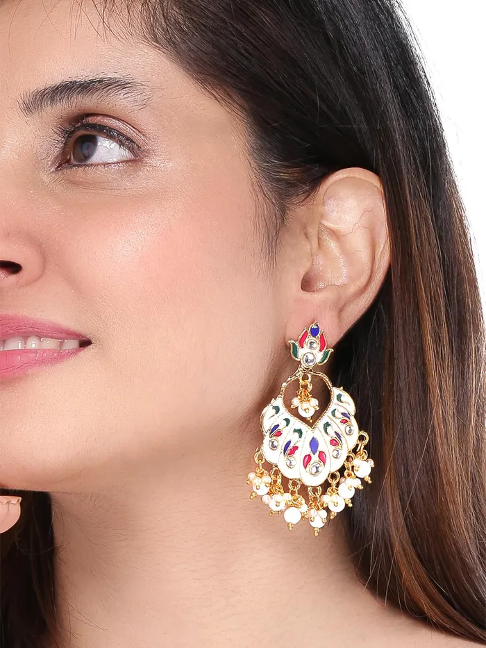 Kairangi Earrings Kairangi Chandbali Earrings for Women Combo 2 Pairs Multicolor Meenakari Chandbali Earrings for Women and Girls