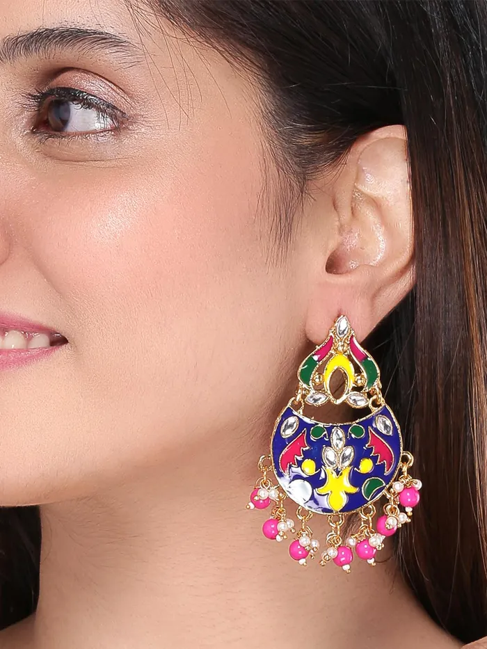 Kairangi Earrings Kairangi Chandbali Earrings for Women Combo 2 Pairs Multicolor Meenakari Chandbali Earrings for Women and Girls