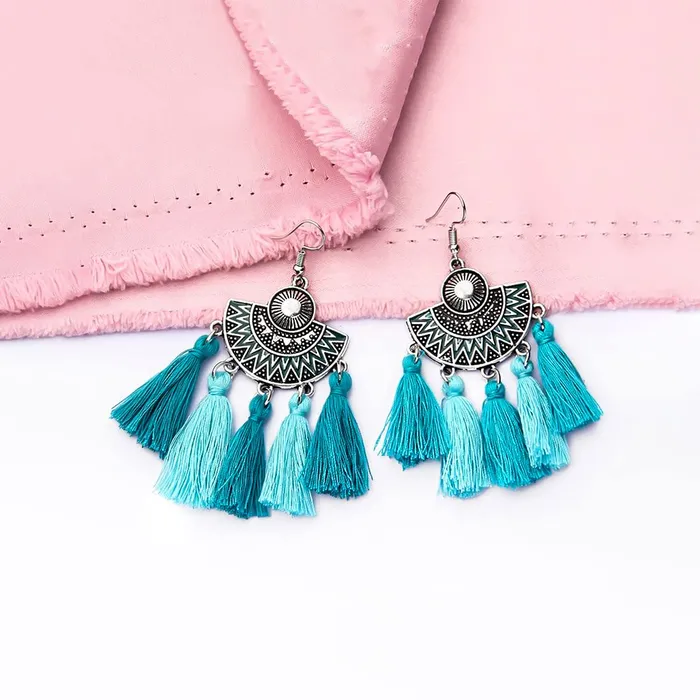 Kairangi Earrings Kairangi Earrings for Women and Girls Fashion Silver Oxidised Looks Green Fabric Tassel Earring Silver Tone Tassel Western Earrings Birthday Gift for Girls and Women Anniversary Gift for Wife Kairangi Earrings Kairangi Earrings for Women and Girls Fashion Silver Oxidised Looks Green Fabric Tassel Earring Silver Tone Tassel Western Earrings Birthday Gift for Girls and Women Anniversary Gift for Wife